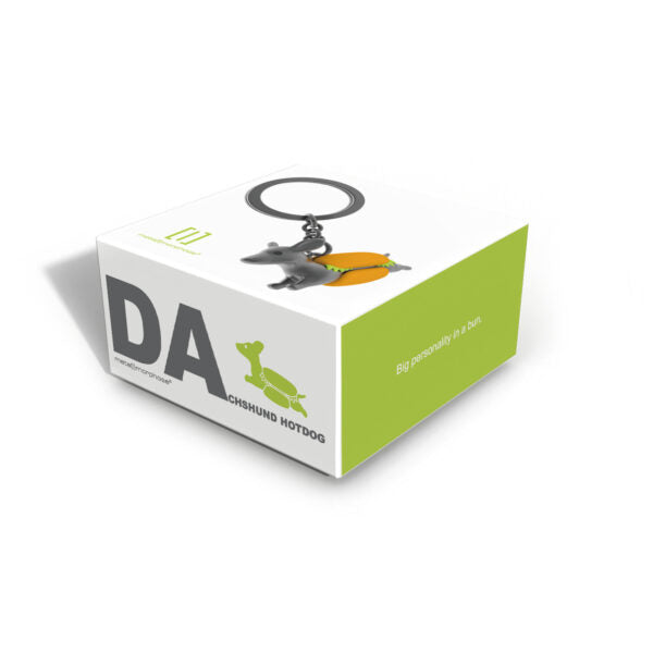 Stainless Steel Keyring - Daschund Hotdog