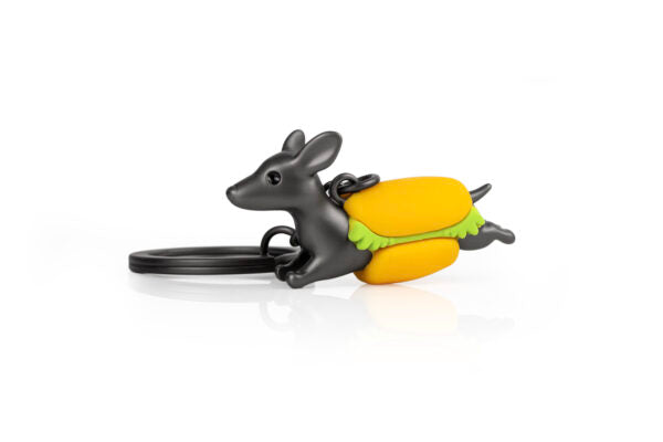 Stainless Steel Keyring - Daschund Hotdog