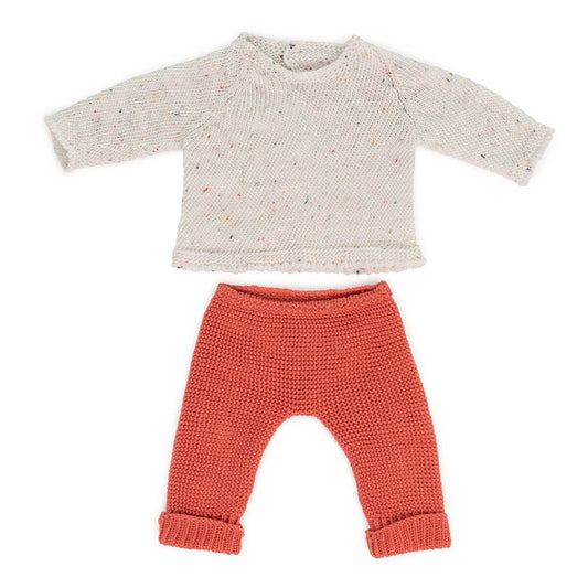 Knitted Sweater & Pants Outfit for 38cm Miniland Dolls