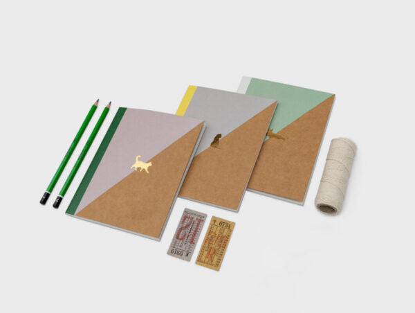 Kraft Cat Notebooks (Set of 3)