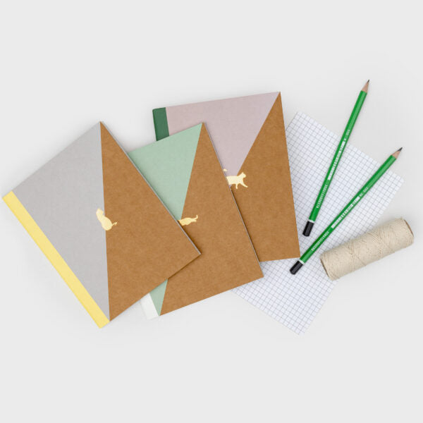 Kraft Cat Notebooks (Set of 3)