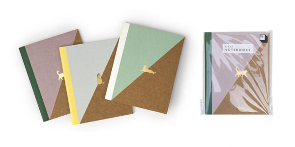 Kraft Cat Notebooks (Set of 3)