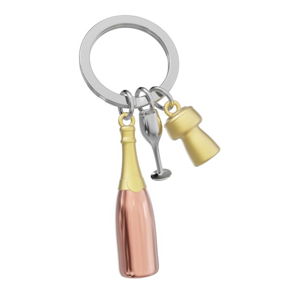 Stainless Steel Keyring - Pink Champagne
