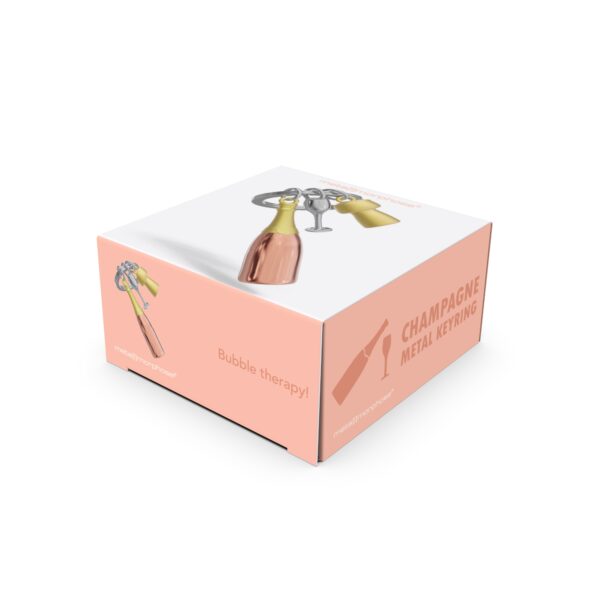 Stainless Steel Keyring - Pink Champagne