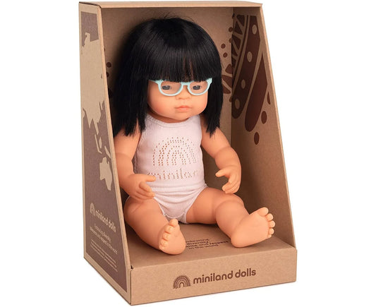 Asian Girl Doll with Glasses (38cm)