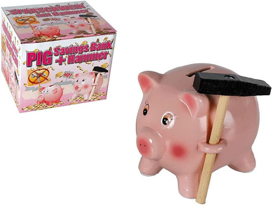 Savings Piggy Bank with Hammer