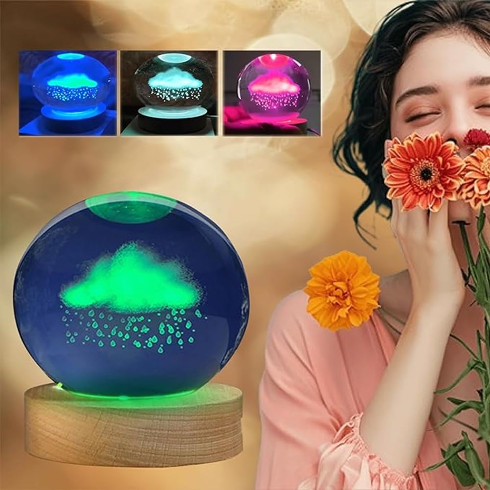 Rainy Cloud Crystal Ball Night Lamp