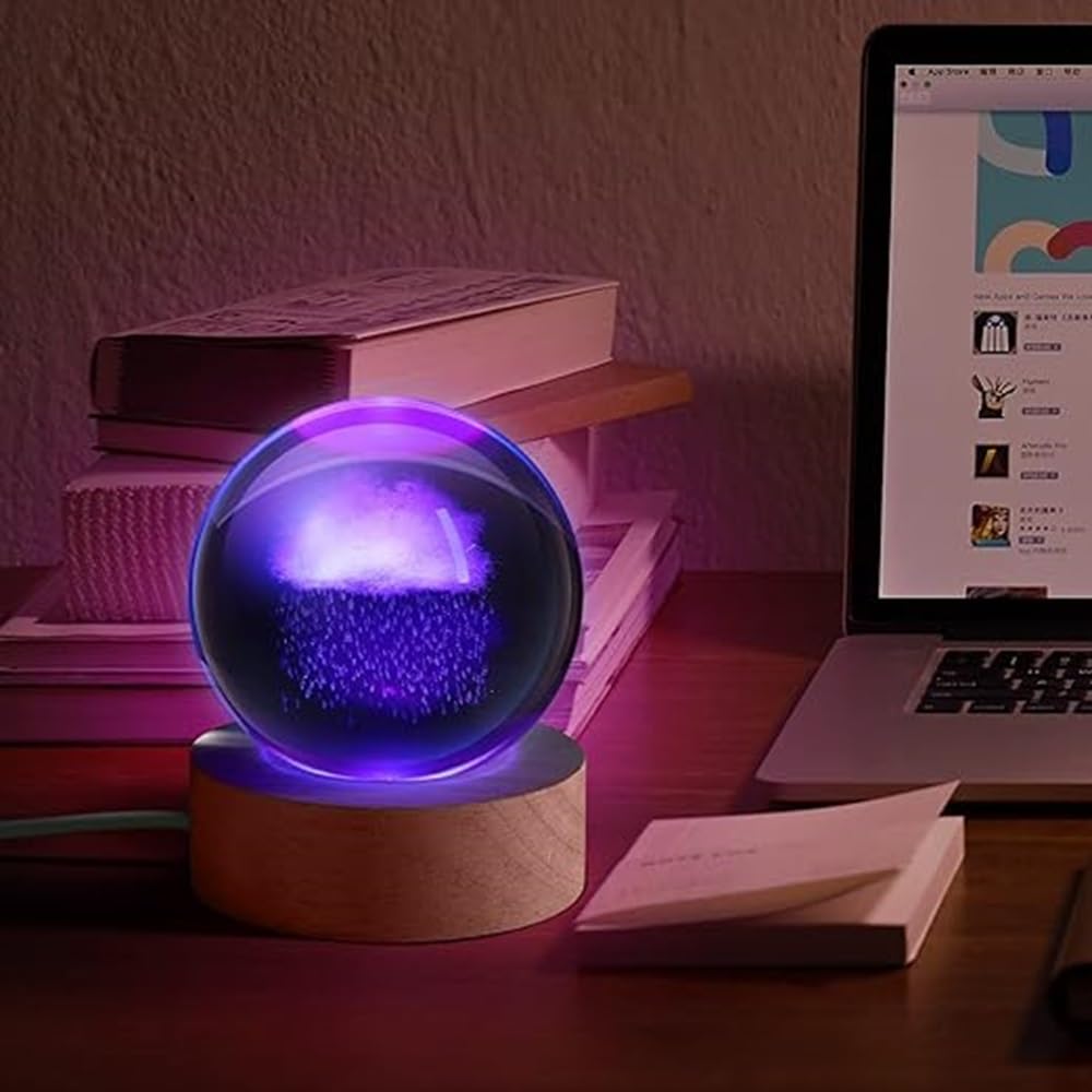Rainy Cloud Crystal Ball Night Lamp