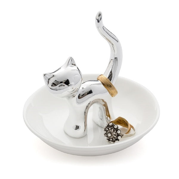 Ring & Jewellery Holder - Silver Gatto (Cat)