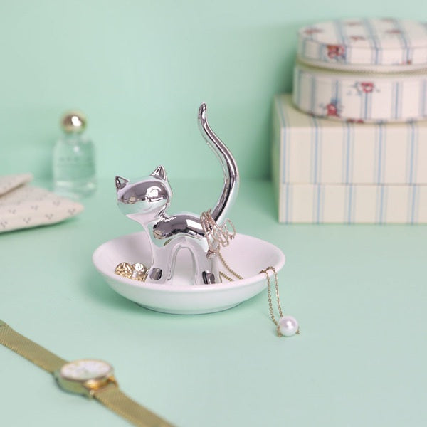 Ring & Jewellery Holder - Silver Gatto (Cat)