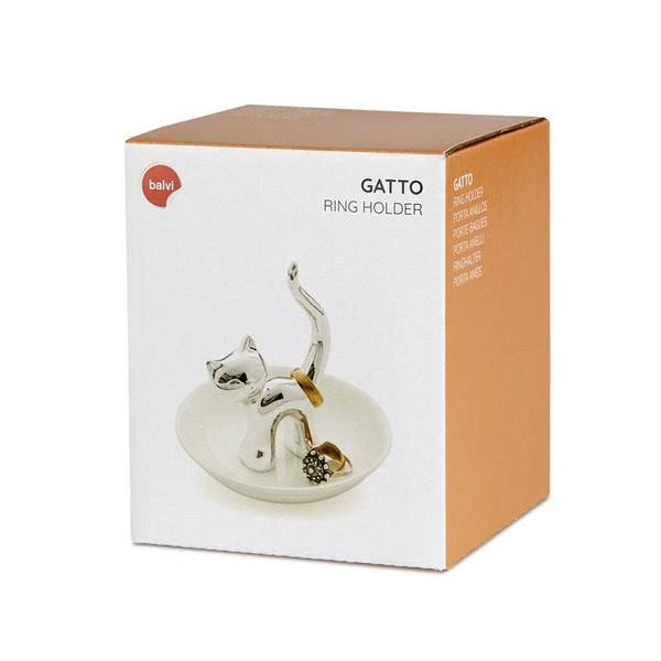 Ring & Jewellery Holder - Silver Gatto (Cat)