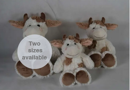 Plush White & Brown Cow Soft Toy