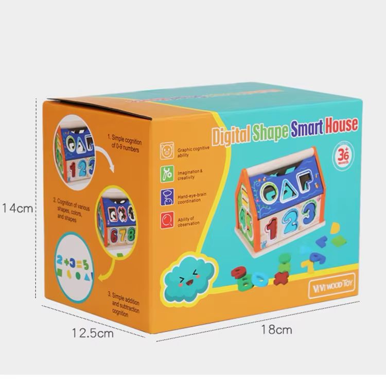 Smart House – Wooden Shape & Number Sorting Toy