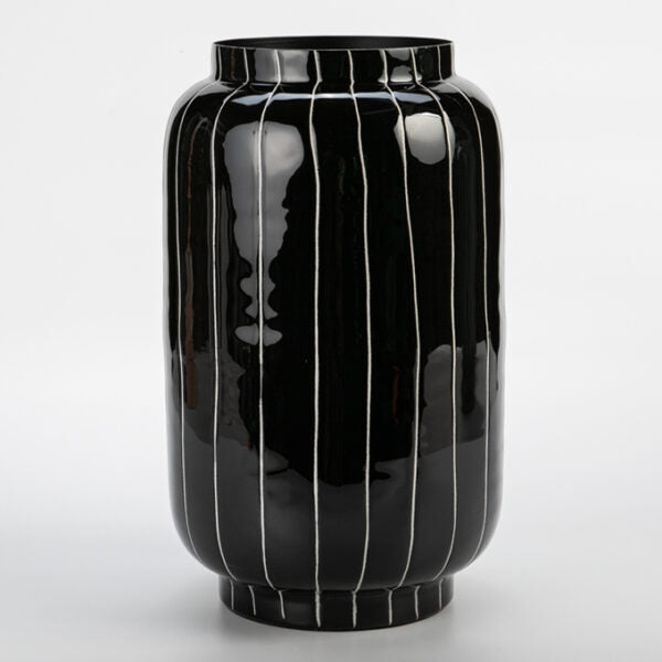 Elegant Stripe Metal Vase