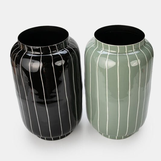 Elegant Stripe Metal Vase