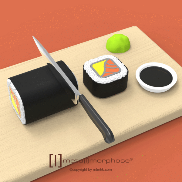 Stainless Steel Keyring - Sushi