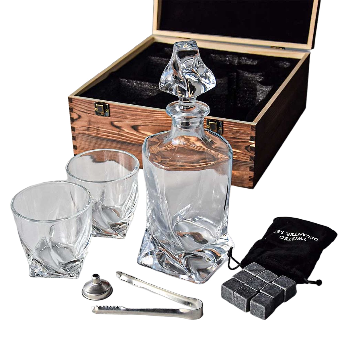 Twisted Liquor Decanter Set