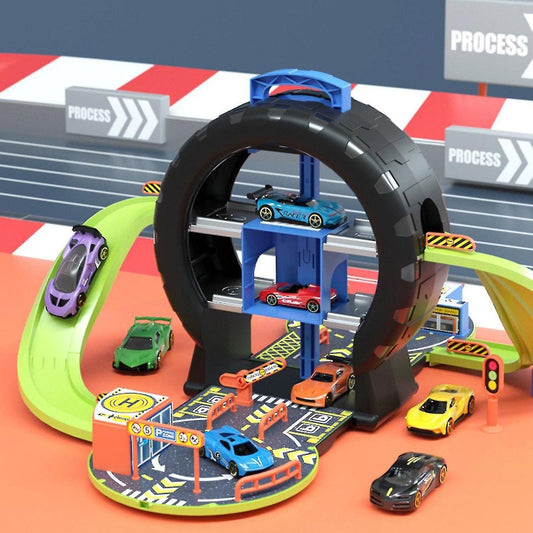 Tyre Parking Garage Play Set