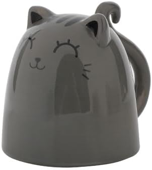 Grey Cat Ceramic Up & Down Mug