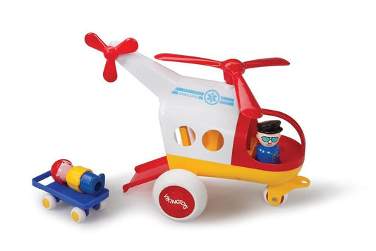 Ambulance Helicopter with Figures & Stretcher Play Set