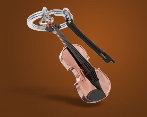 Stainless Steel Keyring - Violin