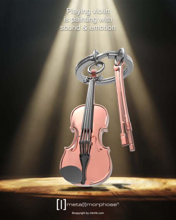 Stainless Steel Keyring - Violin