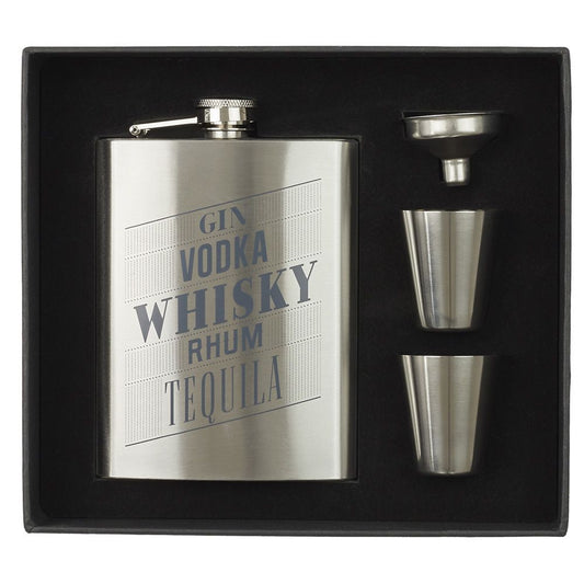 Whiskey Flask Shot Glasses & Funnel Set - Coffret Flasque