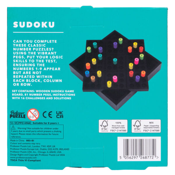 Wooden Sudoku Game Board