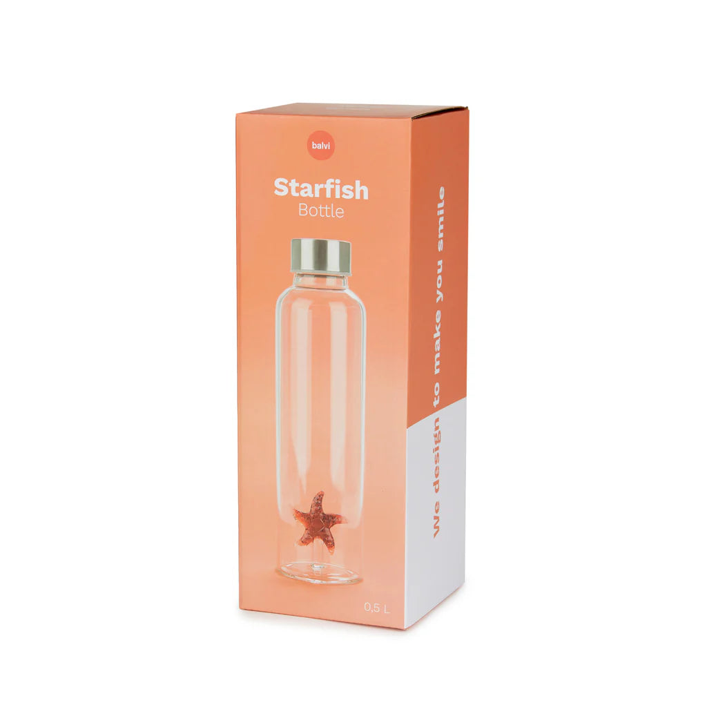 Borasilicate Starfish Glass Water Bottle (500ml)