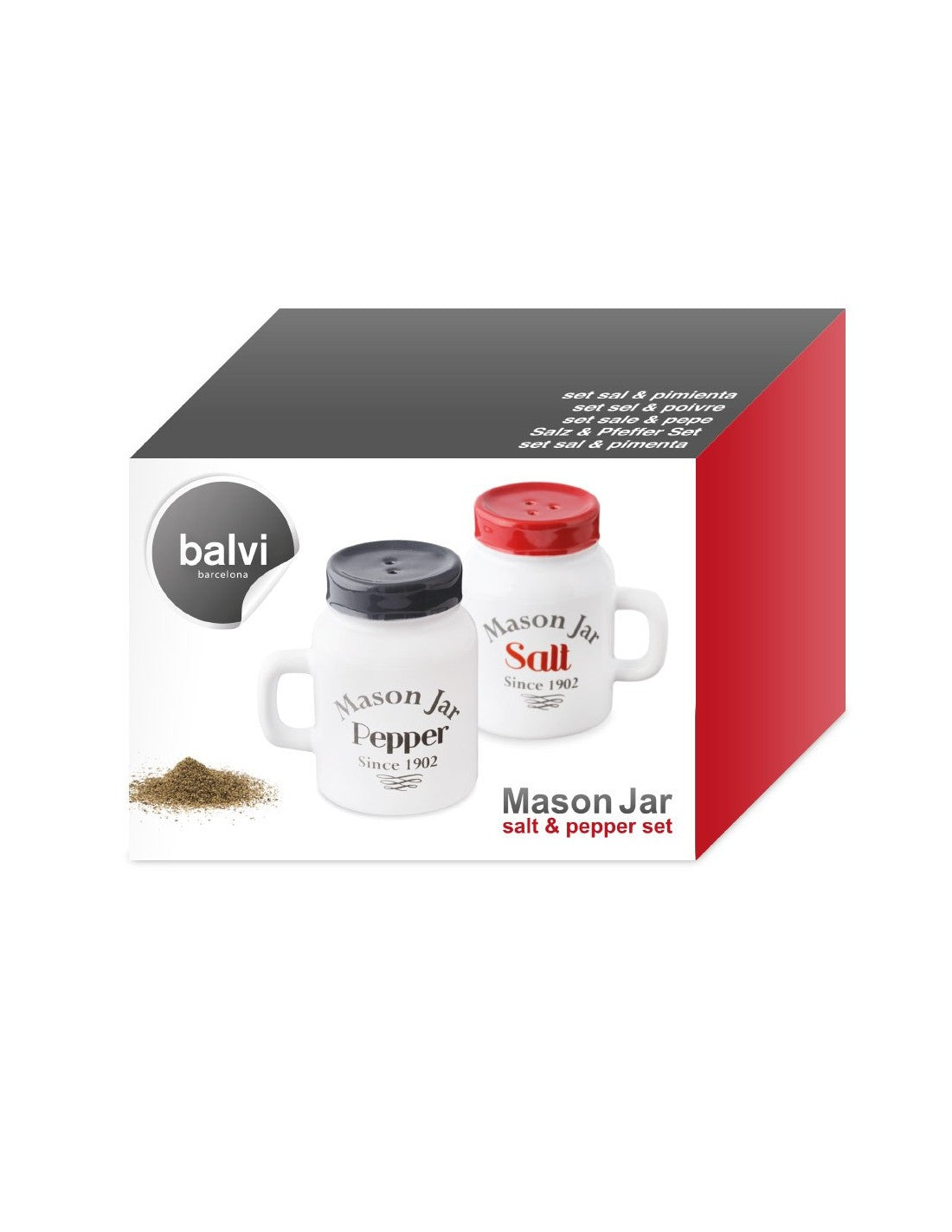 Ceramic Salt & Pepper Mason Jar Set