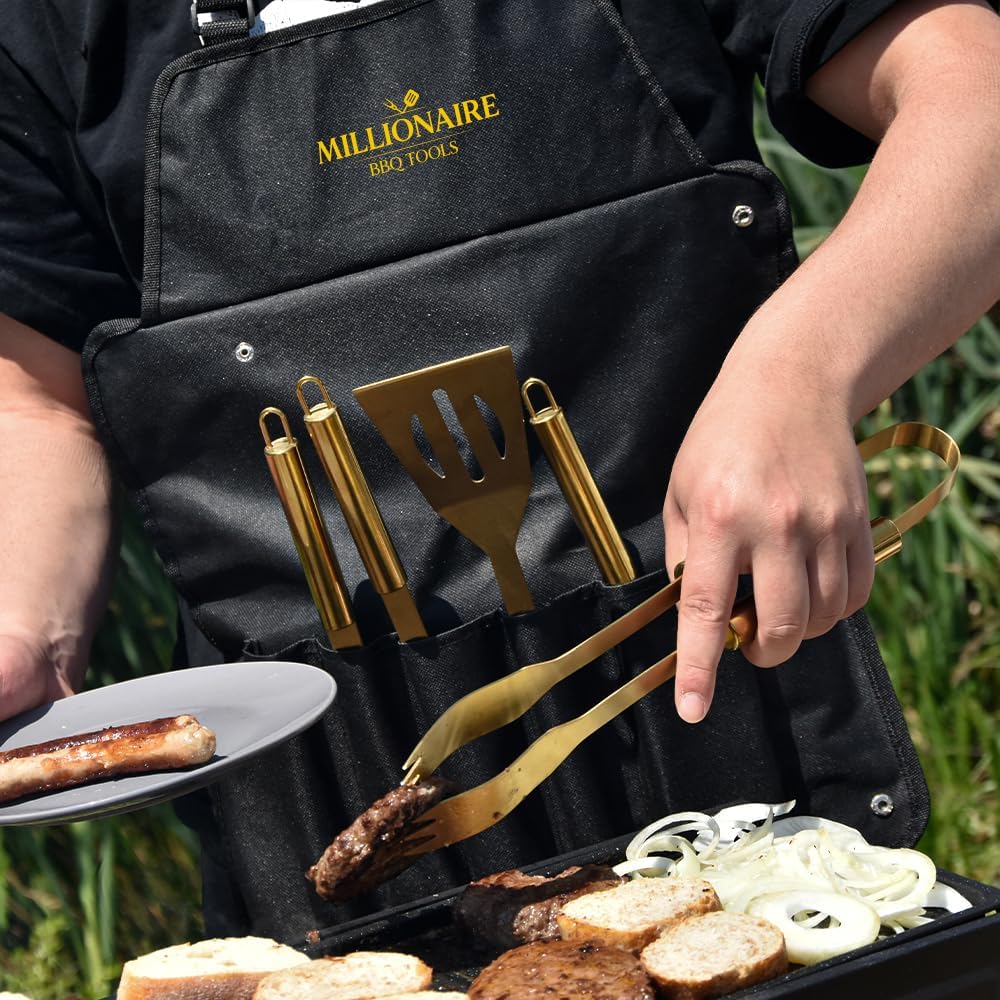 Millionaire BBQ Tools & Apron Set